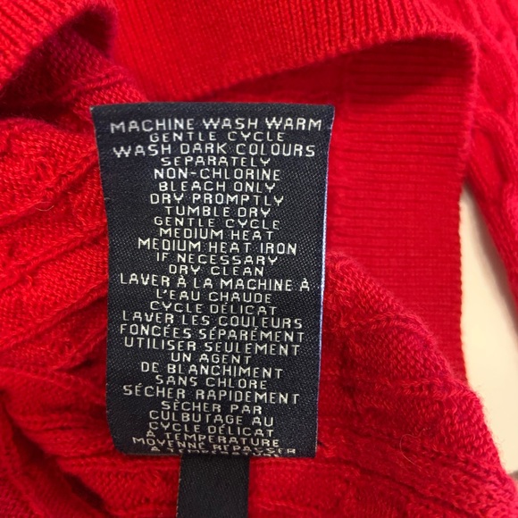 Tommy Hilfiger 99% cotton red cableknit sweater - Picture 5 of 5